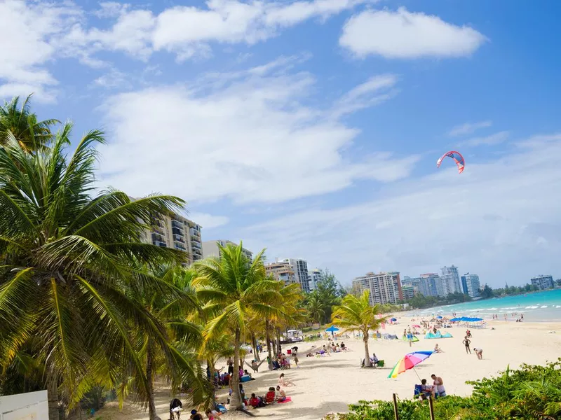 Beach at Isla Verde in Carolina, Puerto Rico